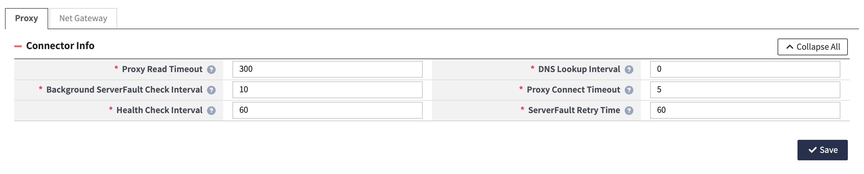 server 5 web server proxy connector info