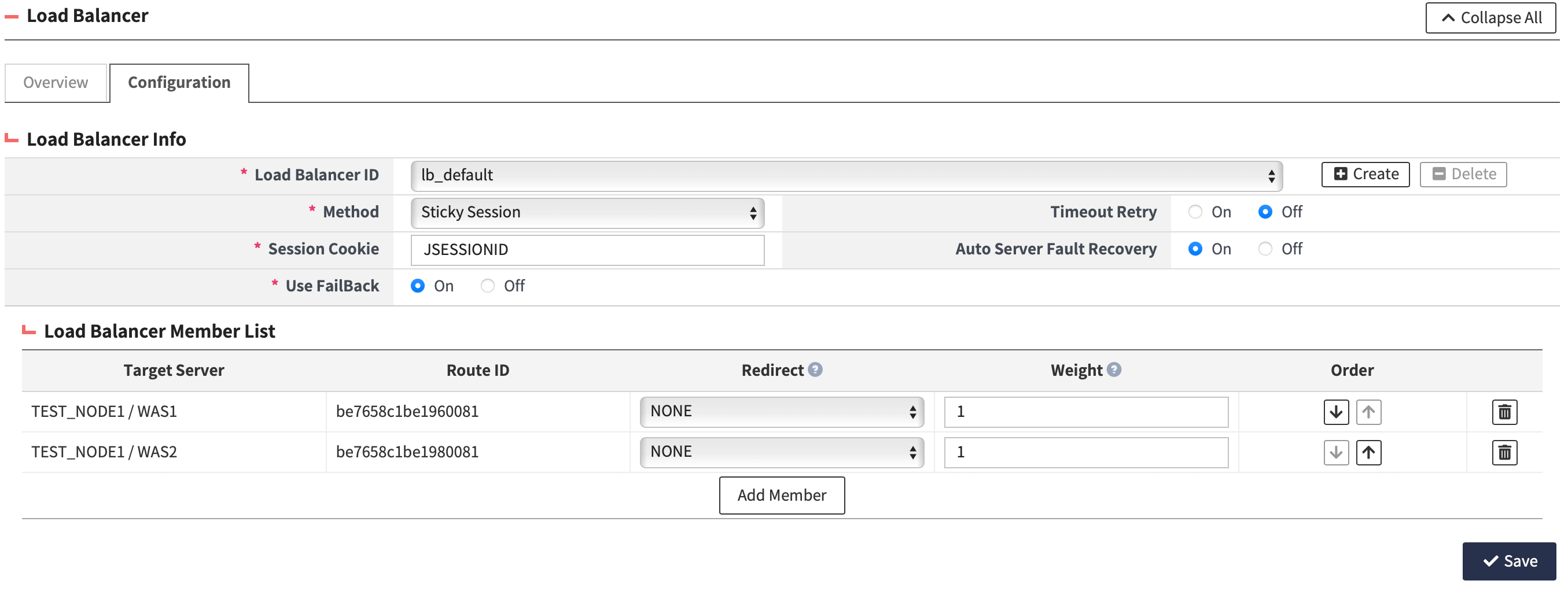 server 5 web server proxy lb config